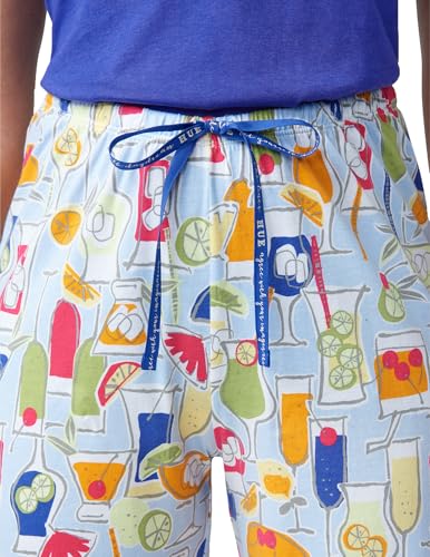 Image of HUE Women's Summer Vacation Pajama Separates, Soft, Whimsical Print Pjs with Tropical Beach Themes, Flip Flops, Cocktails