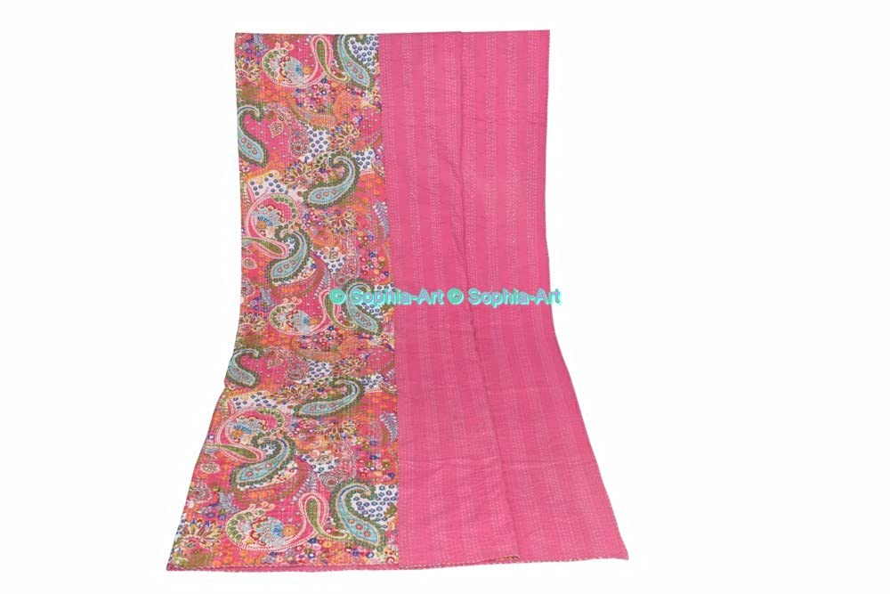Sophia-Art Indiase Paisley Print Kantha Quilt Twin Kantha Bedsprei