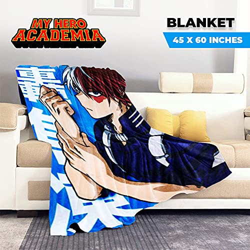 Just Funky My Hero Academia Shoto Todoroki Fleece Throw Blanket | 45 X 60 Inches | Bed Couch Décor | Mha | Anime Blanket | Collective | Officially Licensed #TOP6