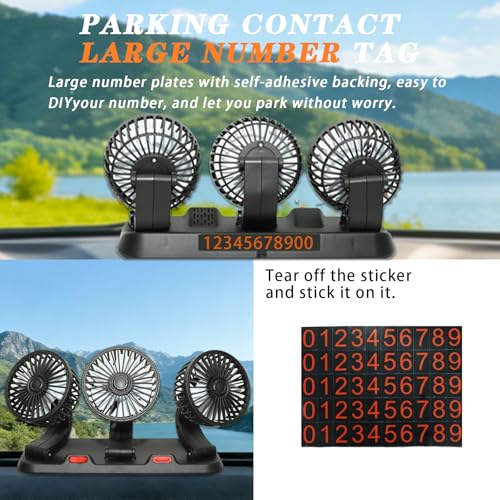 Syohoxi Portable 3-Head Car Cooling Fan-360°Rotation,2 Speeds, Dashboard Fans for SUV/RV/Truck/Sedan/Office,USB Powered (3-Head 5V) by Syohoxi - Used condition - Image 6