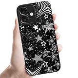 Coalbooliy Handyhülle für iPhone 17 hülle 6,3'', Aesthetic Sterne Star Motiv Design Schwarz...