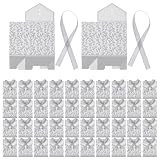 HOMOCONO 100 Pezzi Scatola Porta Confetti Argento in Carta, Stile Elegante