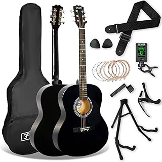 3rd Avenue Pack Guitare Acoustique 4/4 Taille Standard pour Débutants, Housse, Médiators, Jeu de Cordes de Rechange… - Les Beatles, Paul McCartney, John Lennon, RIngo Starr, George Harrison