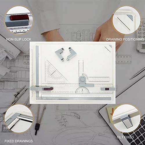 Gelentea Professional A3 Tekenbord Tafel Technisch Board met Tekenhoofd Machine Vierkant Grafisch Technisch Tekenbord Architect - Afbeelding 3