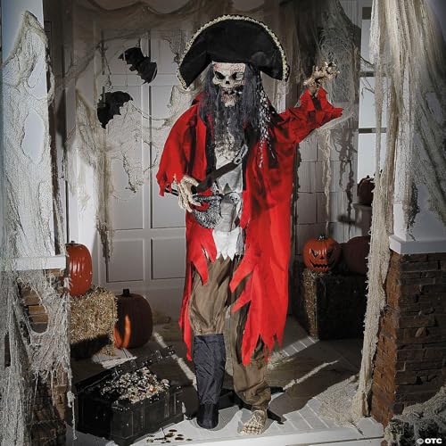 Generic 6 Ft. Standing Animated Plastic Skeleton Pirate Halloween Decoration