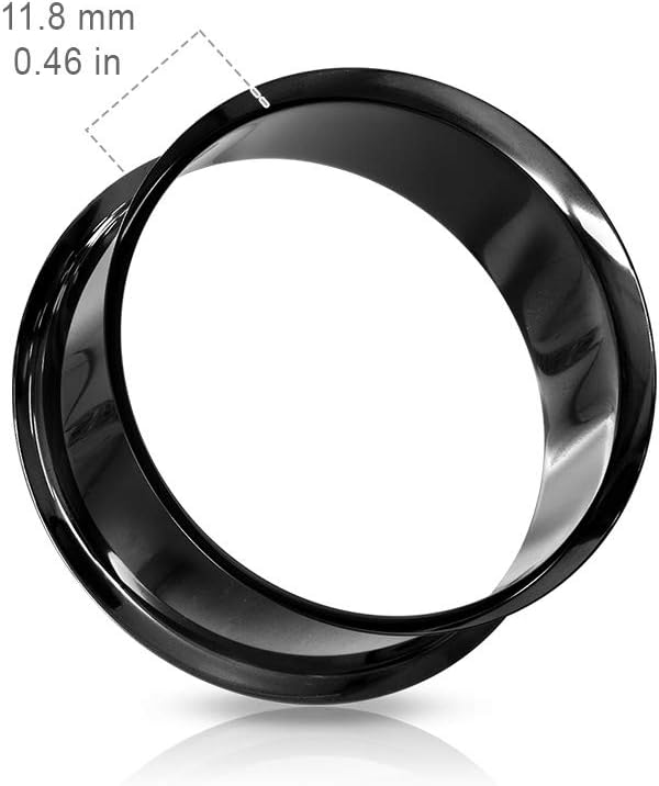 Pierced Owl PVD Coated 316L Stainless Steel Double Flared Tunnels, Sold as a Pair - Image 6