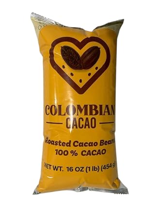 Roasted Cacao 100% Natural, Single-Origin Colombian Cacao | Rich Chocolate Aroma | Ideal for Snacking, Baking & Hot Drinks 16 oz