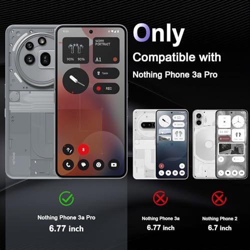Image of Case for Nothing Phone 3a Pro, Military Grade Drop Protection Phone Case, Yellowing Resistant, Anti-Scratch Hard PC Back, Shockproof Hard Ultra-Thin Protective Cover, Clear