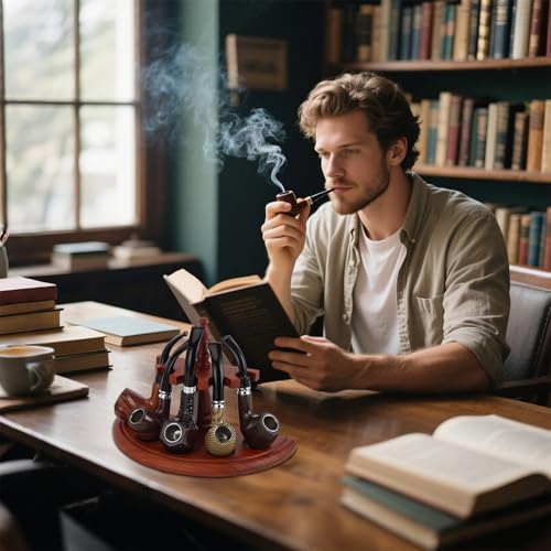 Support de pipe en palissandre artisanal pour collectionneur