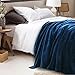 Luxury Collection Microplush Flannel Fleece Blanket | Ultra Soft 380 GSM Lightweight All-Season Anti-Static Throw/Blanket for Sofa Couch Bed (Queen (78'' x 90''), Navy Blue)