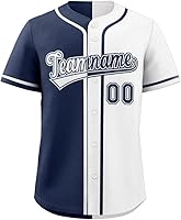 KXK Custom Stitched Baseball Jersey - Personalized Split Button Down Shirt for Men Women Youth Moisture Wicking