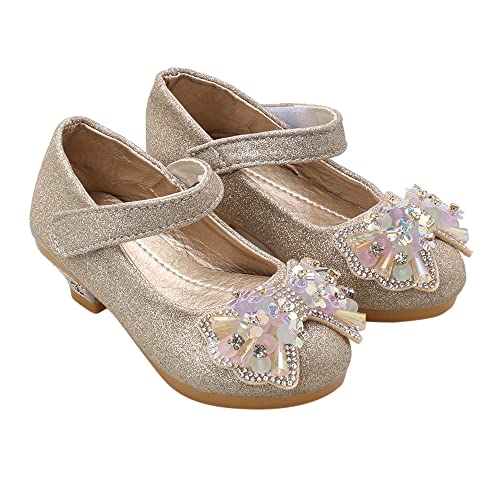 Image of Hopscotch Girls PU Applique Butterfly Mary Jane in Gold Color