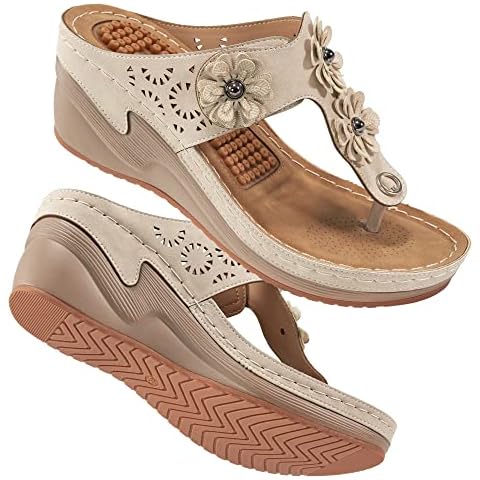 FUDYNMALC Womens Sandals Wedge Shoes: Summer Dressy Woman Platform Flip Flops Comfortable Casual Dress Wedding Wedges Sandal Ladies Cover