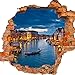 Produktbild wandmotiv24 3D-Wandsticker Canale Grande Venedig, Design 02, 90x82cm (BxH), Aufkleber Wand-deko, Wandbild, 3D Effekt, Fenster, Mauer, Wandaufkleber, Sticker M0252