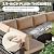 RTDTD Outdoor Patio Furniture Set, 7 Pieces Outdoor Furniture All Weather Patio Sectional Sofa PE Wicker Modular Conversation Sets with Coffee Table,6 Chairs & Seat Clips Brown