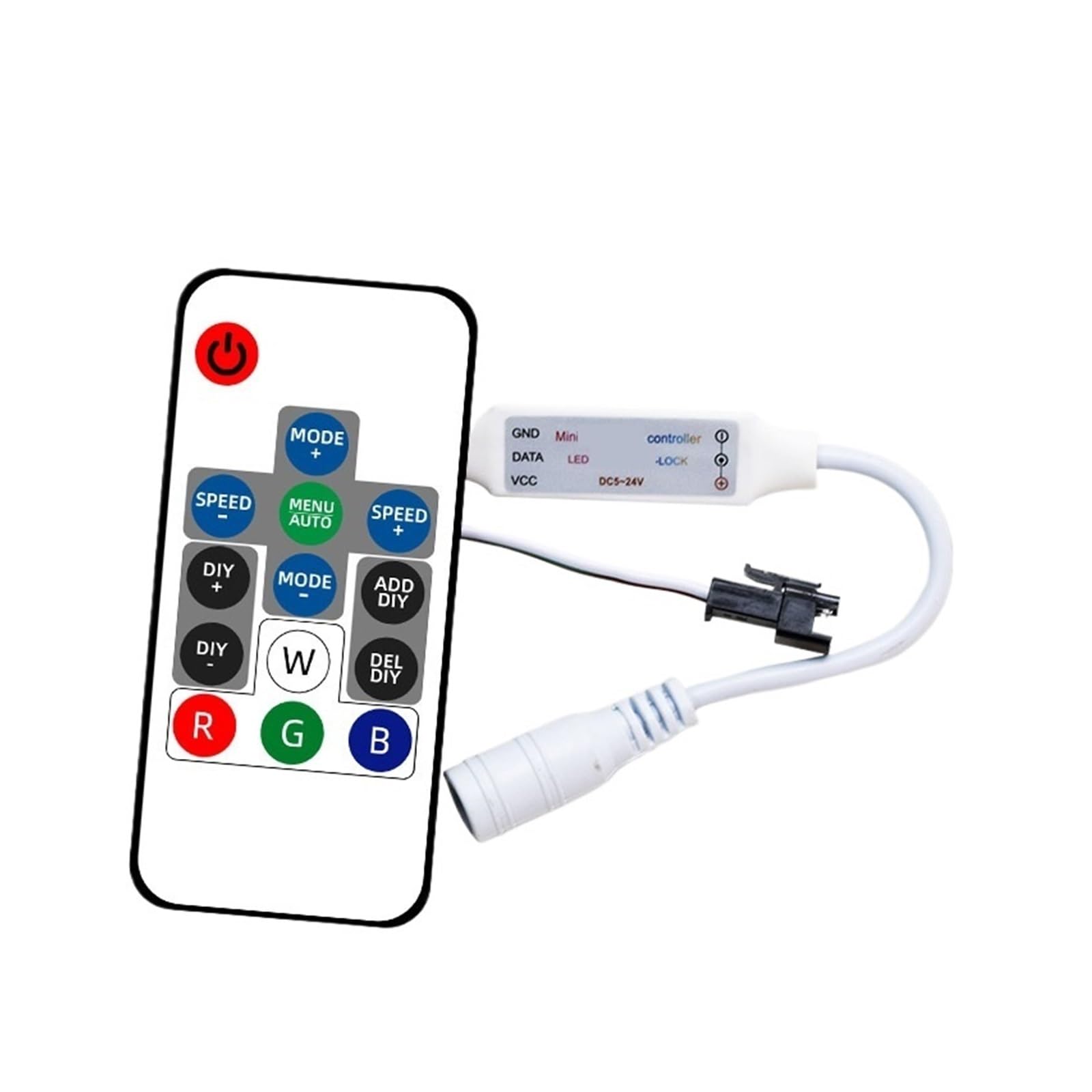 Contrôleur WS2811 Mini LED à intensité variable 5-24 V YS002E avec télécommande à 14 touches - 3