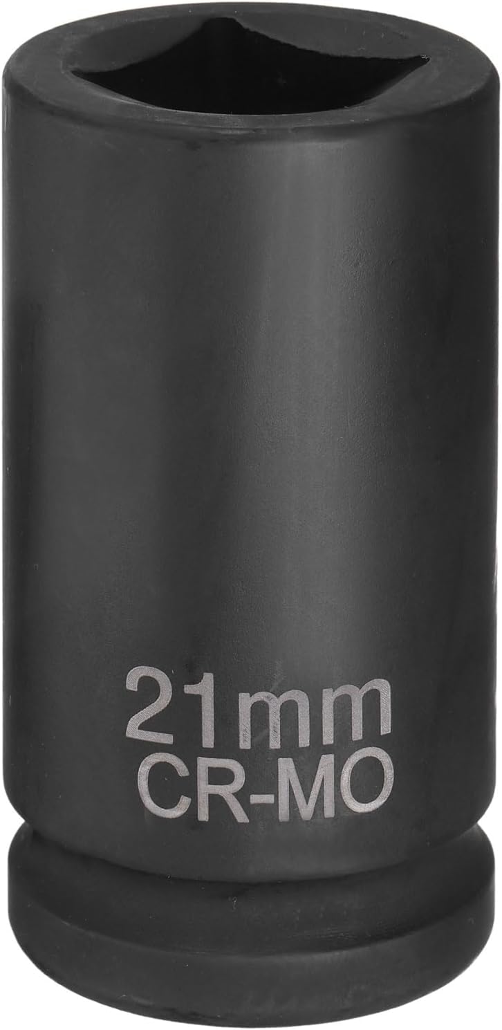 HARFINGTON 4 Point Square Socket 3/4" Drive 21mm Metric CR-MO Phosphate Blackening Standard Wheel Impact Sockets for Auto Repair Mechanical Maintenance Home Install
