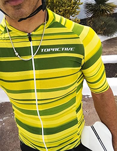 Topactive | Maillot Ciclismo Hombre de Manga Corta | Maillot de Ciclismo Transpirable Modelo Aero Special Green Live | con Cremallera Completa y 3 Bolsillos | Talla M - imagen 5