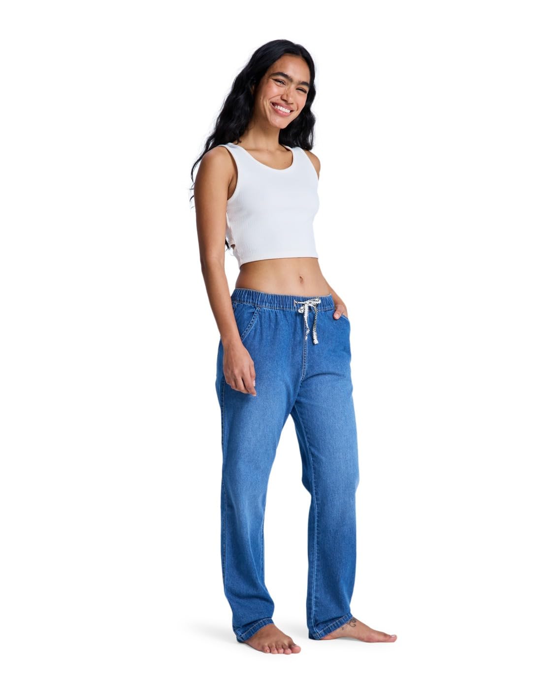Roxy Slow Swell J Pant Bmtw - Vaquero Elástico De Corte Relajado Mujer