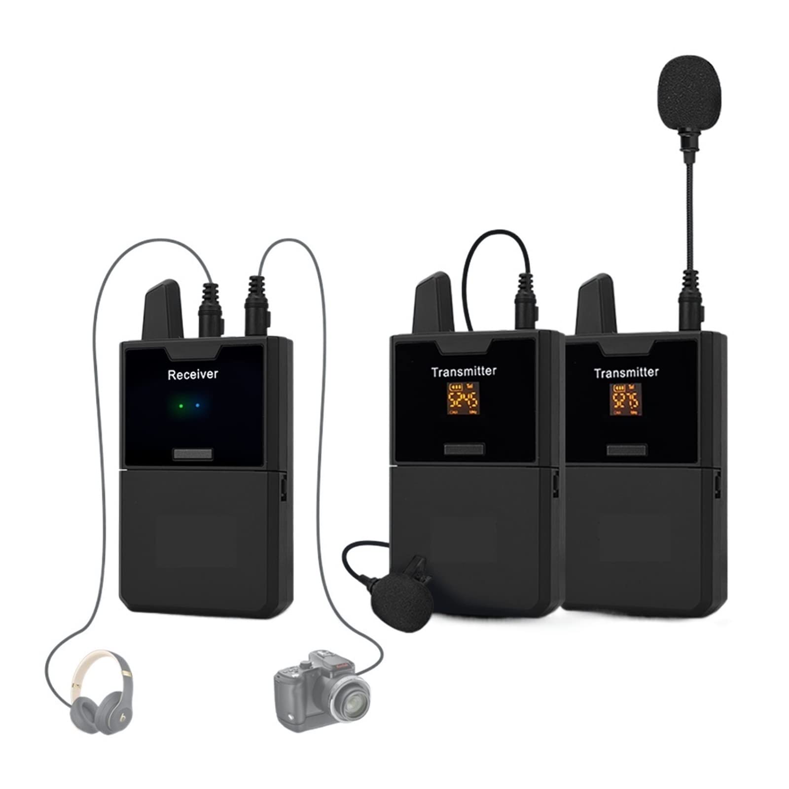Microphone lavalier sans fil avec retour audio pour smartphone et reflex