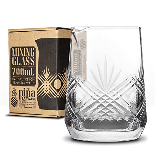 Piña Barware Seamless Hand Cut Mixing Glass - 700mL / 24oz - Professional Bartending Commercial Glassware - Thumbnail 5