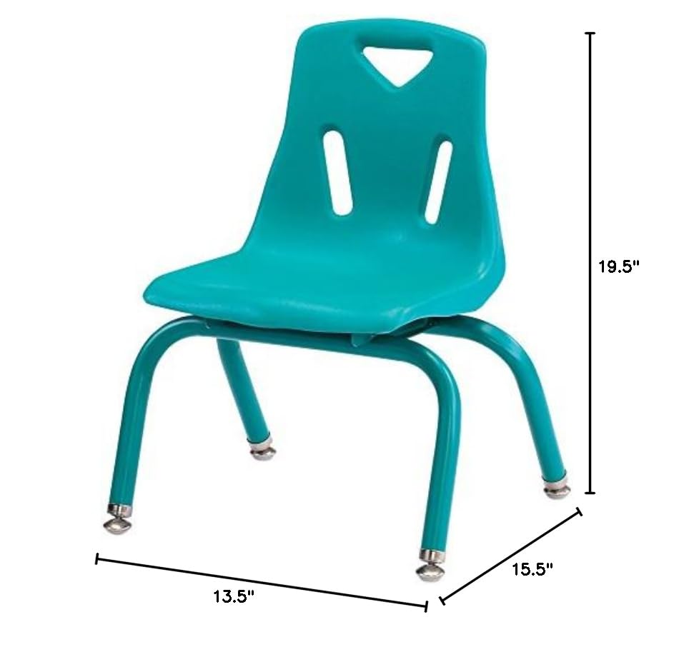 Image of Berries Jonti-Craft 8120JC1005 Stacking Chair with Powder-Coated Legs, 10 inch Height, Teal