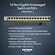 NETGEAR GS116PP PoE Switch 16 Port Gigabit Ethernet LAN Switch mit 16x PoE+ 183W (Plug-and-Play Netzwerk Switch PoE 16 Ports, lüfterlos, 19 Zoll Rack-Montage, ProSAFE Lifetime-Garantie), Schwarz