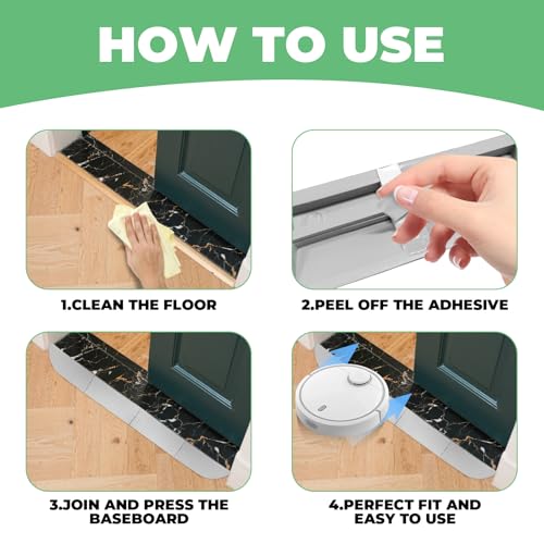 1,6 cm Hohe Türschwellenrampe Saugroboter, für 1,4-2 cm Schwellenhöhen, Rampe Saugroboter, Silikon Schwellenrampe, für Staubsaugroboter, Rollstühle, Grau, 68,4 cm