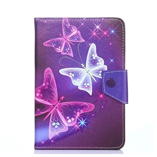 PHEVOS 7''/7.85''/8'' Tablet Pc Case Cover, Foldable and Solid Stand Case, Compatible with All Universal 7 inch Tablets PC (Pink Butterfly)