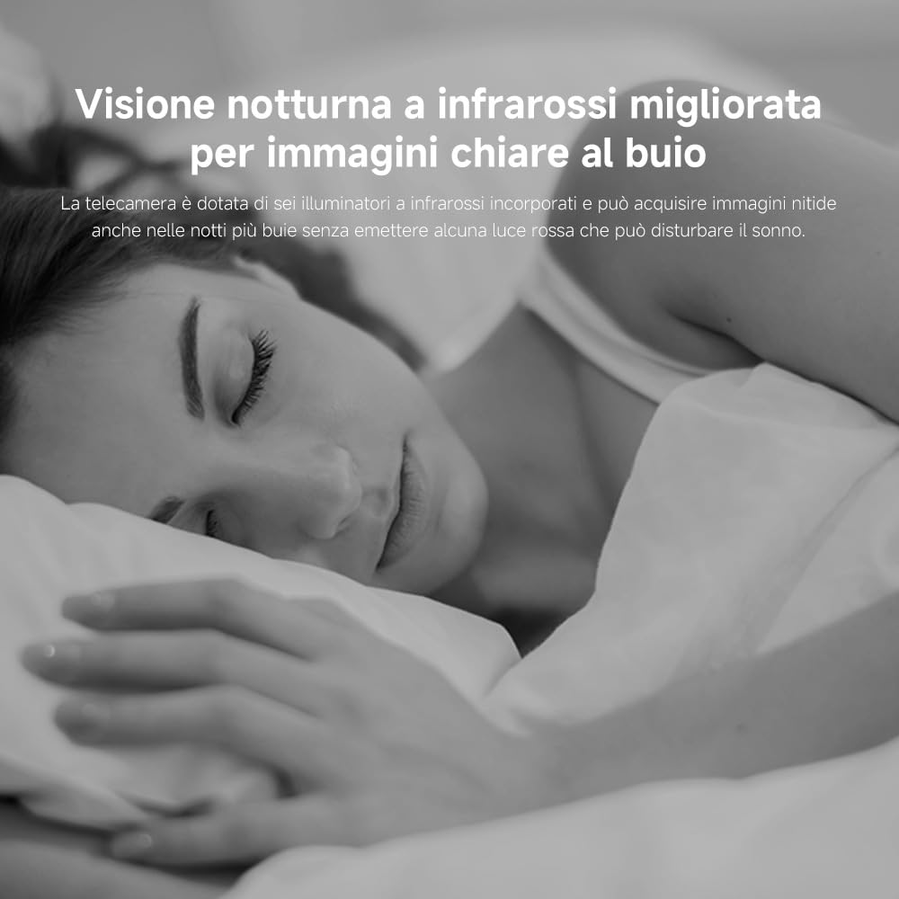 XIAOMI Smart Camera C301 (Videocamera di sorveglianza), risoluzione 2K, protezione privacy, visione notturna a colori, visione completa a 360°, rilvamento delle persone, audio bi-direzionale