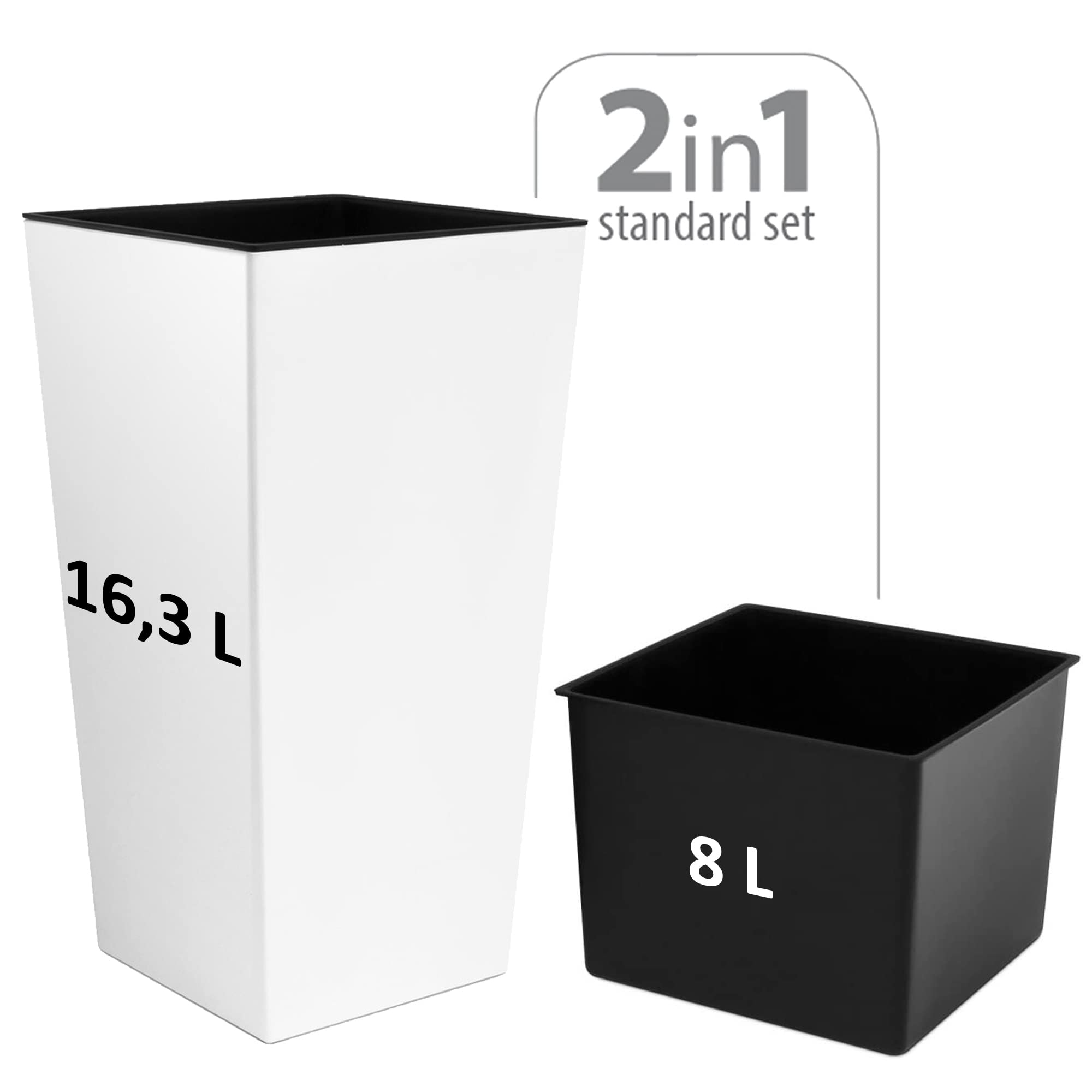 WELL HOME MOBILIARIO & DECORACIÓN Vaso ad alta urbi 16,3 litri, con serbatoio interno + sistema di irrigazione rato & urbi