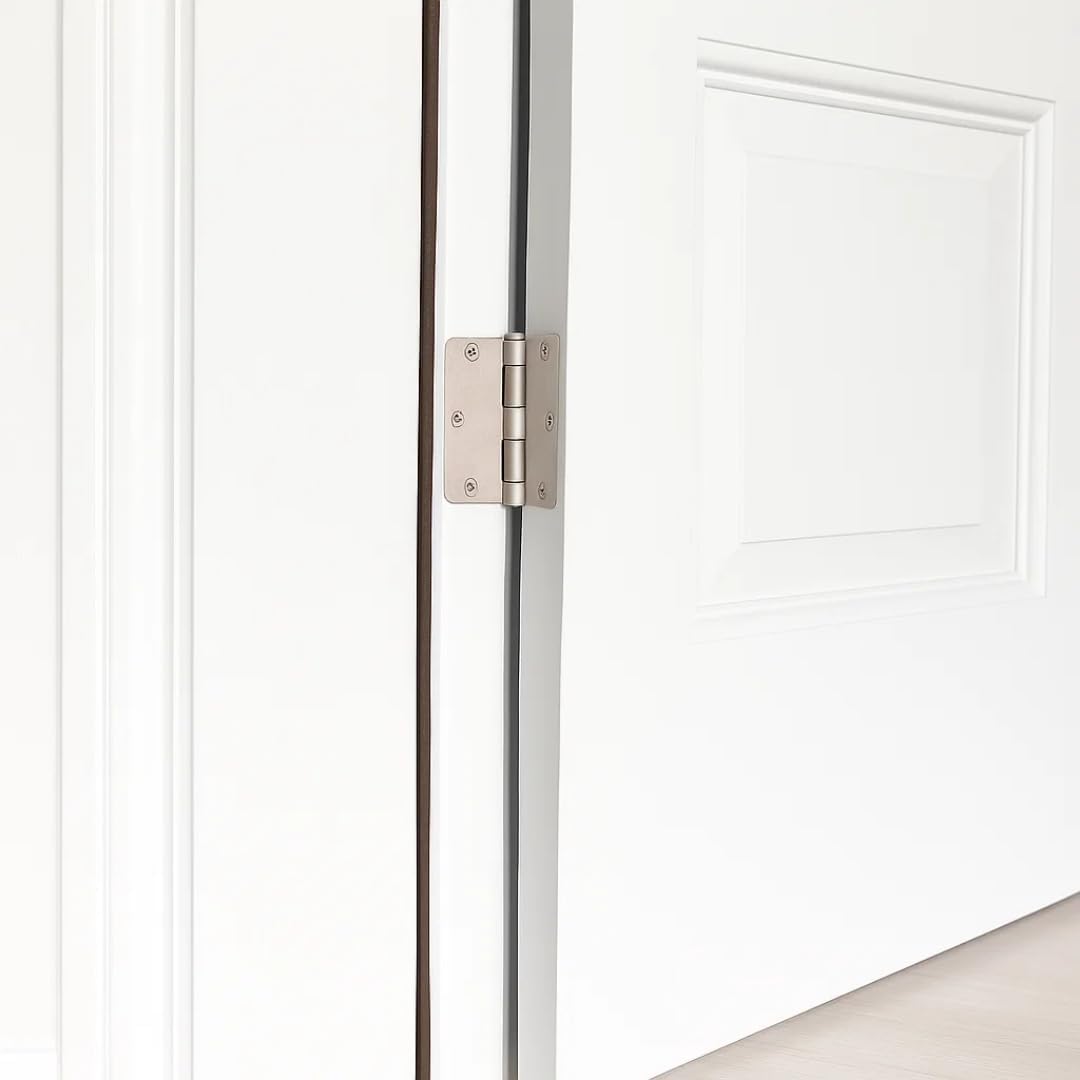 Y&Y Decor 3.5" x 3.5" Satin Nickel Door Hinges, 5/8" Radius Corners, Heavy Duty Steel with Screws, 50 Pack
