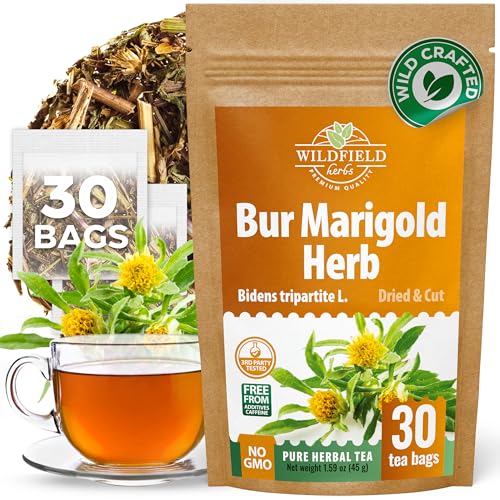 Image of 30 Bags Dried Marigold Bur Marigold Herb Tea Marygold Tea (Bidens Tripartita L.) - 30 Count 2 g Bags 100% Chereda Bur-Marigold Canamo Acuatico