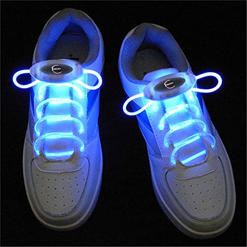 Night Lights 1 Pair 2W 80cm Glow Shoelaces LED Sport Shoe Laces Glow Stick Flashing Neon Luminous (Color : Blue Light)