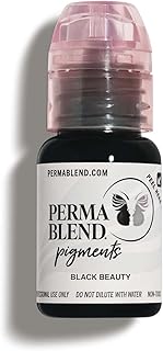 Perma Blend - Black Beauty - Microblading Ink for Permanent Eyeliner - Professional Tattoo Ink - Black Tattoo Ink Makeup - Vegan (0.5 oz)