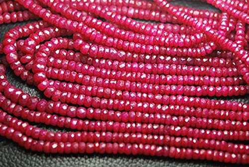 Rubis rose naturel précieux en fil de 4mm, le cadeau créatif parfait pour couturière