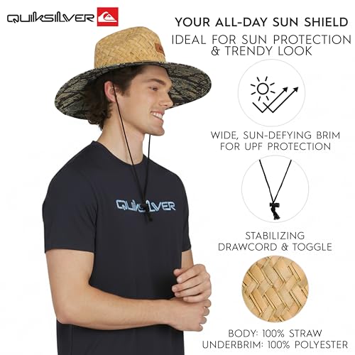 Image of Quiksilver Men's Wide Brim Outdoor Lifeguard Straw Sun Hat