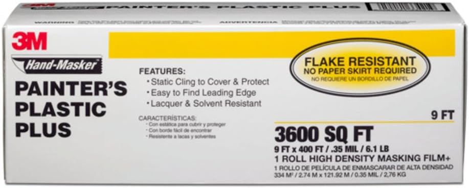 3M Hand-Masker Painter's Plastic Plus, 9 x 400-Feet, MFB-9