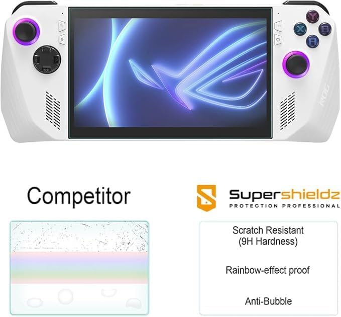 Supershieldz (2 Pack) Protector Pantalla Vidrio Templado Asus Rog Ally X 2024 / MSI Claw A1M 7" miniatura 2