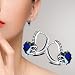 Fheaven Women Earings Big Heart Shaped Crystal Diamond Ear Stud Earrings Jewelry (B)
