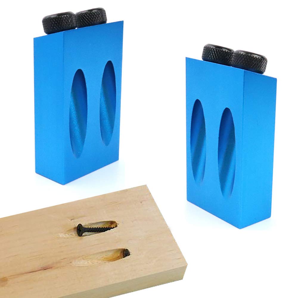 7PCS Set guida trapano per foro tasca, kit di perforazione foro tasca da 15 gradi Kit guida posizionatore guida obliqua per legno