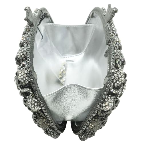 Image of DJBM Glitter Skulls Rhinestone Purse Women's Clutch Handbags Crystal Evening Bags Diamond Evening Clutches for Party Prom