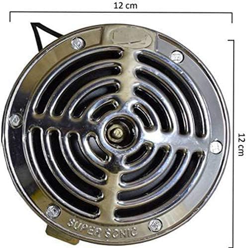 Image of Set of 2 Car 125mm Classic Look Sonic Horns, compatible with Mahindra Scorpio Classic (Pack of 2 Horn with Relay and Wire) 100DB