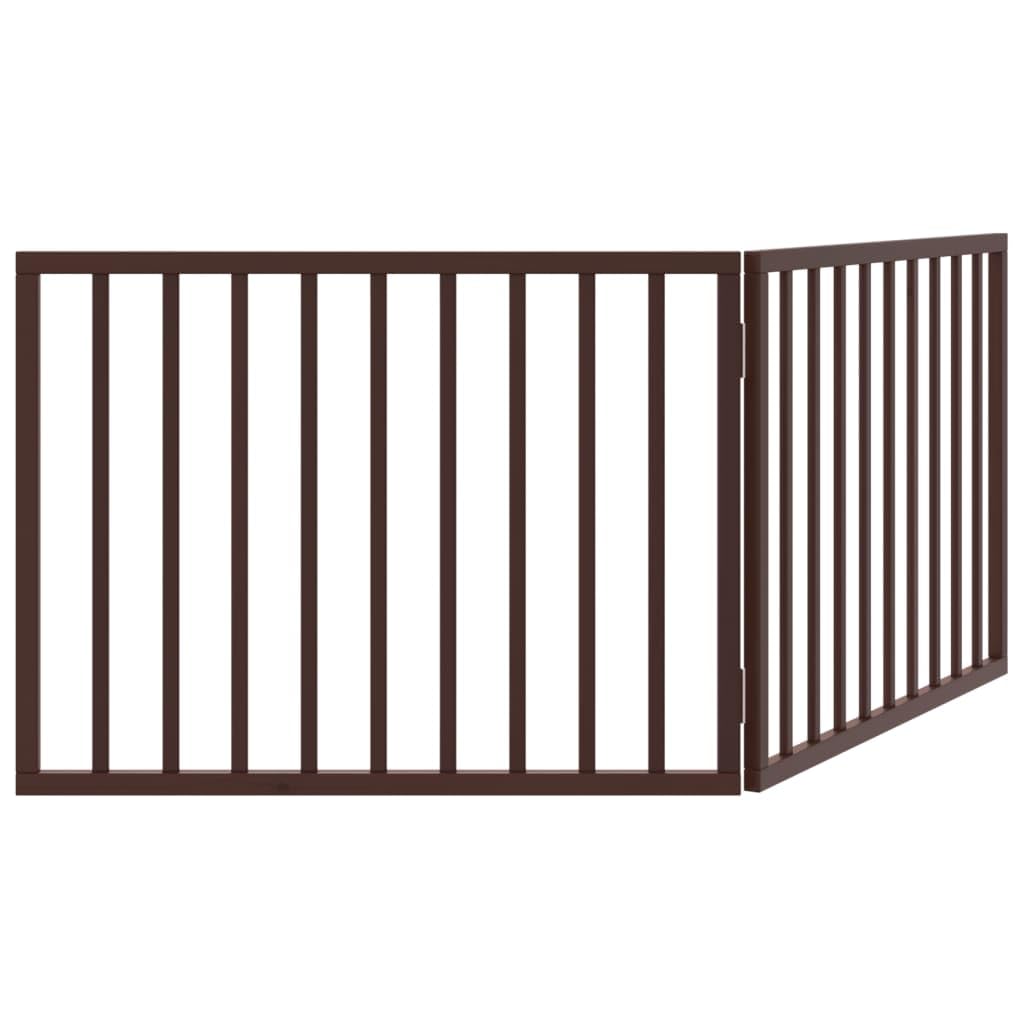 vidaXL Puerta para Perros Plegable 2 Paneles Madera álamo marrón 160cm