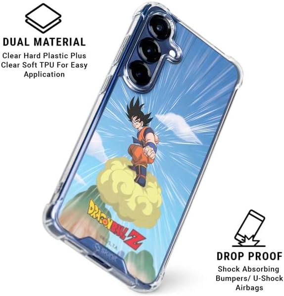 Skinit Clear Phone Case Compatible with Galaxy S25 - Officially Licensed Dragon Ball Z Goku and Nimbus Design