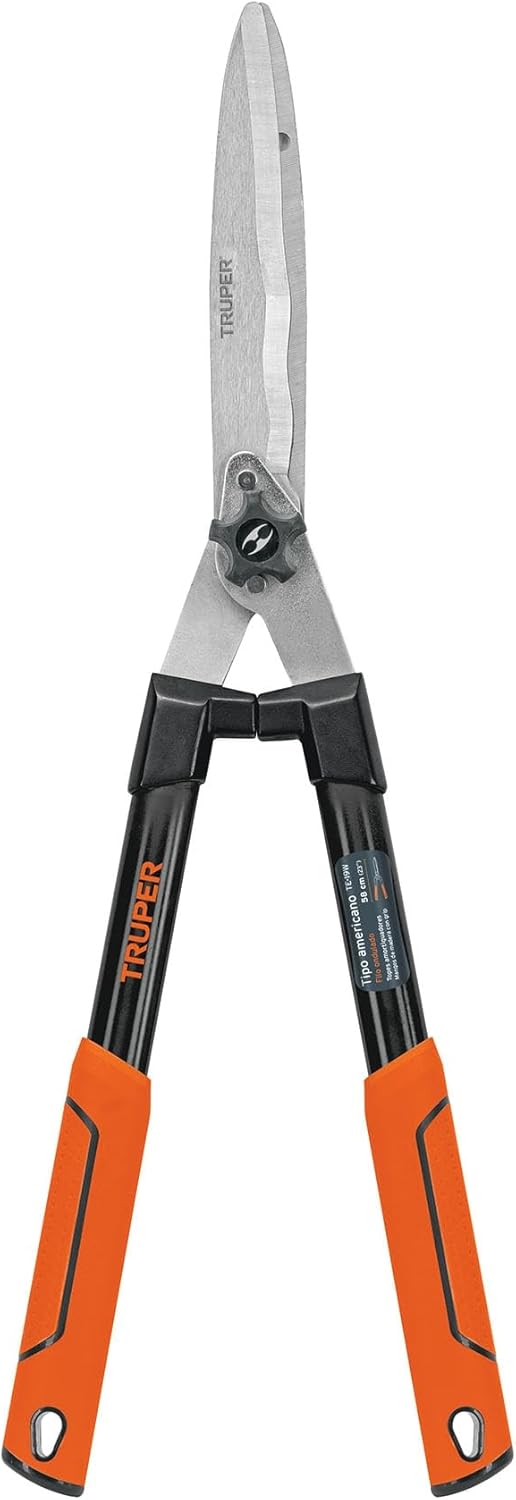 TRUPER TE-19W 7 1/2" Wavy Blade Wood Handle Hedge Shears w/Cushion Grip