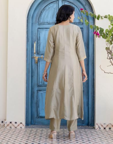 Image of SKYLEE Rayon Chikankari Embroidery Anarkali Kurta Set with Dupatta