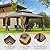 12'x14' Hardtop Gazebo, Wooden Coated Aluminum Frame Canopy with Galvanized Steel Double Roof, Outdoor Permanent Metal Pavilion with Curtains and Netting for Patio, Deck and Lawn(Wood-Looking)