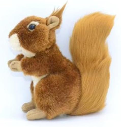 Miniatura 2 de JIANEEXSQ Animal de peluche realista de ardilla, modelo de ardilla realista, colección de regalo de felpa única para cumpleaños de niños (sentado)