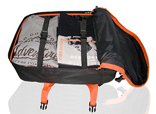 Mochila Vaska aprobada para vuelo. Bolsa de mano Massive de 44 litros Maleta de Viaje de Mano 55x40x20 cm - Naranja